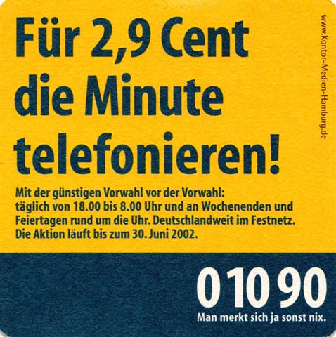 münchen m-by bt 01090 1a (quad210-für 2,9 cent-blaugelb)
